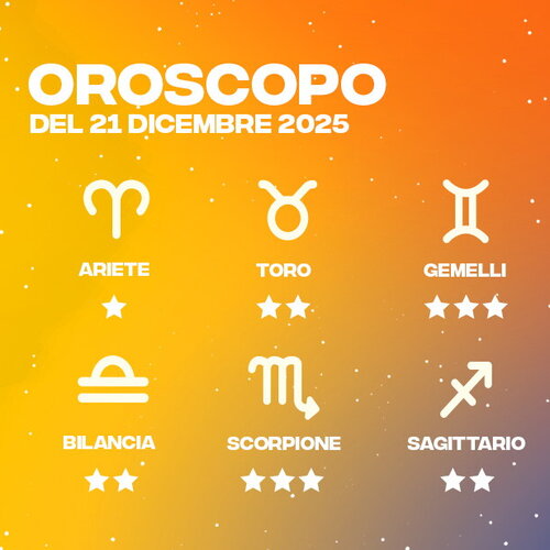 Oroscopo del 21/12/2025