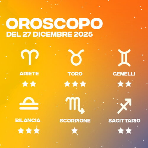 Oroscopo del 27/12/2025
