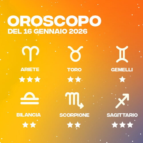 Oroscopo del 16/01/2026