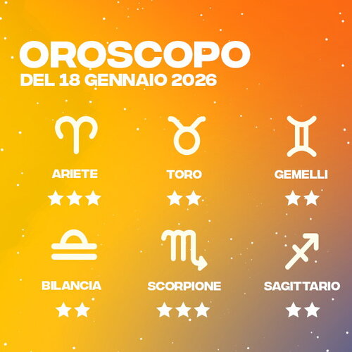 Oroscopo del 18/01/2026