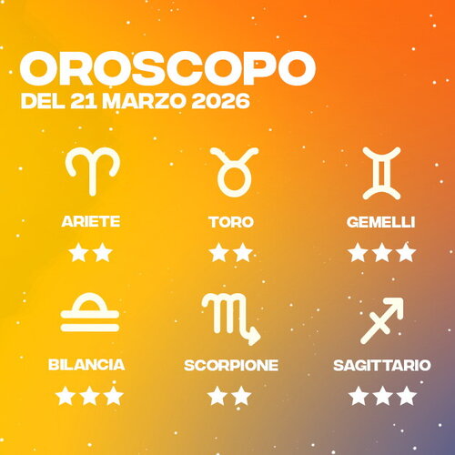 Oroscopo del 21/03/2026