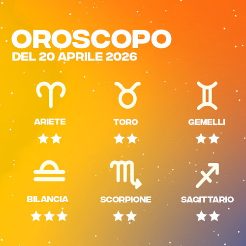 Oroscopo del 20/04/2026