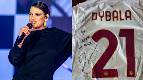 Emma: “L’amore non mi basta” è doppio Platino e lei… riceve la maglia da Dybala